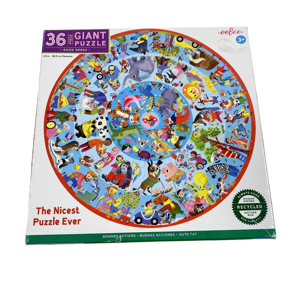 Eeboo Good Deeds 36 Pieces Giant Circular Puzzle Complete
